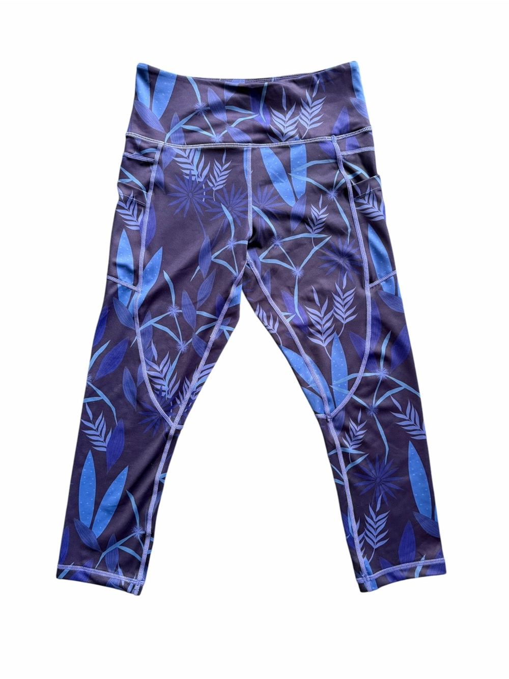 Zyia Active Azul Paradise Pocket Light ‘n Tight Hi-Rise Capri Leggings Sz 6-8